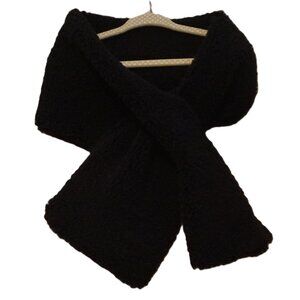 INC Faux-Sherpa Pull-Through Black Scarf